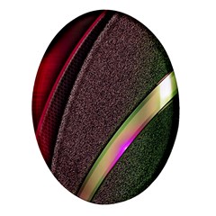 Abstract Curve Pattern Red Oval Glass Fridge Magnet (4 Pack) by Ndabl3x