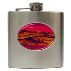 Time Wind Polishpattern Architecture Building City Cityscape Nature Pop-art Pop Surrealism  Retrowave Hip Flask (6 oz)