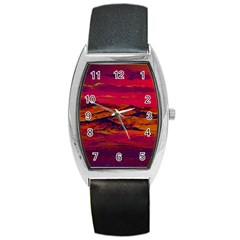 Time Wind Polishpattern Architecture Building City Cityscape Nature Pop-art Pop Surrealism  Retrowave Barrel Style Metal Watch