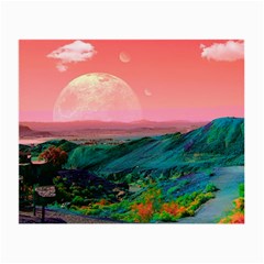 Unicorn Valley Aesthetic Clouds Landscape Mountain Nature Pop Art Surrealism Retrowave Small Glasses Cloth by Cemarart