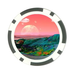 Unicorn Valley Aesthetic Clouds Landscape Mountain Nature Pop Art Surrealism Retrowave Poker Chip Card Guard