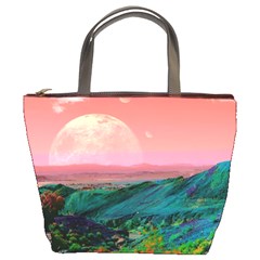 Unicorn Valley Aesthetic Clouds Landscape Mountain Nature Pop Art Surrealism Retrowave Bucket Bag