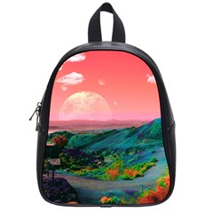 Unicorn Valley Aesthetic Clouds Landscape Mountain Nature Pop Art Surrealism Retrowave School Bag (small)