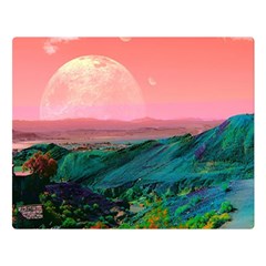 Unicorn Valley Aesthetic Clouds Landscape Mountain Nature Pop Art Surrealism Retrowave Two Sides Premium Plush Fleece Blanket (large)