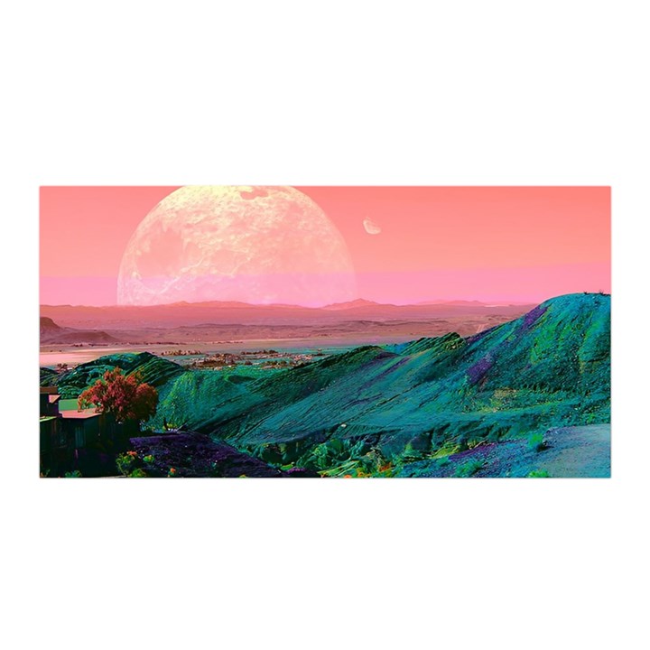 Unicorn Valley Aesthetic Clouds Landscape Mountain Nature Pop Art Surrealism Retrowave Satin Wrap 35  x 70 