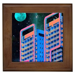 Fantasy City Architecture Building Cityscape Framed Tile