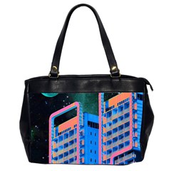 Fantasy City Architecture Building Cityscape Oversize Office Handbag (2 Sides)