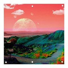 Unicorn Valley Aesthetic Clouds Landscape Mountain Nature Pop Art Surrealism Retrowave Banner And Sign 3  X 3  by Cemarart