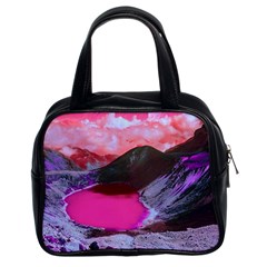 Late Night Feelings Aesthetic Clouds Color Manipulation Landscape Mountain Nature Surrealism Psicode Classic Handbag (two Sides)