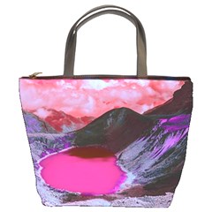 Late Night Feelings Aesthetic Clouds Color Manipulation Landscape Mountain Nature Surrealism Psicode Bucket Bag