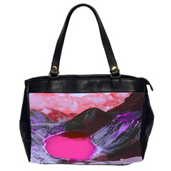 Late Night Feelings Aesthetic Clouds Color Manipulation Landscape Mountain Nature Surrealism Psicode Oversize Office Handbag (2 Sides)