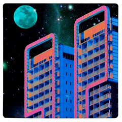 Fantasy City Architecture Building Cityscape Uv Print Square Tile Coaster  by Cemarart