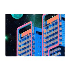 Fantasy City Architecture Building Cityscape Crystal Sticker (a4) by Cemarart