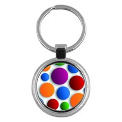 Abstract Dots Colorful Key Chain (Round)