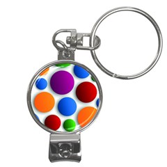 Abstract Dots Colorful Nail Clippers Key Chain