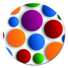 Abstract Dots Colorful Magnet 5  (round) by nateshop