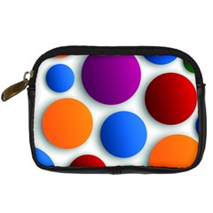 Abstract Dots Colorful Digital Camera Leather Case by nateshop