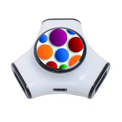 Abstract Dots Colorful 3-Port USB Hub