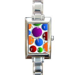 Abstract Dots Colorful Rectangle Italian Charm Watch by nateshop