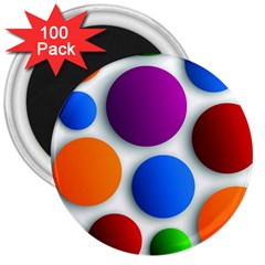 Abstract Dots Colorful 3  Magnets (100 Pack) by nateshop