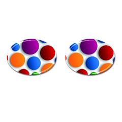 Abstract Dots Colorful Cufflinks (oval) by nateshop