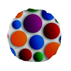 Abstract Dots Colorful Standard 15  Premium Flano Round Cushions by nateshop