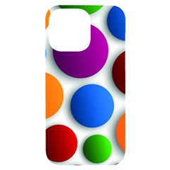 Abstract Dots Colorful Iphone 14 Pro Max Black Uv Print Case by nateshop