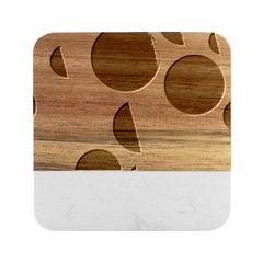 Abstract Dots Colorful Marble Wood Coaster (square)