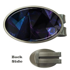 Abstract, Black, Purple, Money Clips (oval)  by nateshop