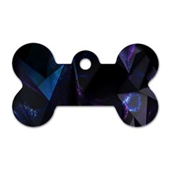 Abstract, Black, Purple, Dog Tag Bone (one Side) by nateshop