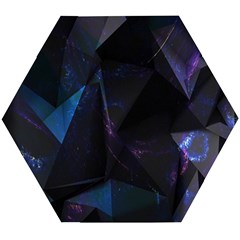 Abstract, Black, Purple, Wooden Puzzle Hexagon by nateshop