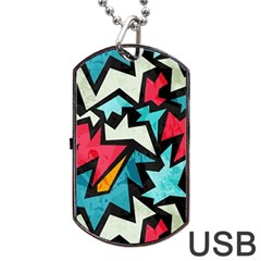 Abstract, Colorful, Colors Dog Tag Usb Flash (two Sides) by nateshop