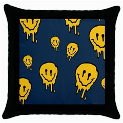 Aesthetic, Blue, Mr, Patterns, Yellow, Tumblr, Hello, Dark Throw Pillow Case (black) by nateshop