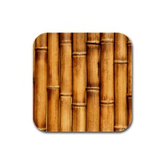 Brown Bamboo Texture  Rubber Square Coaster (4 Pack) by nateshop