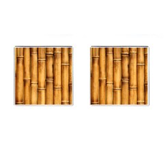 Brown Bamboo Texture  Cufflinks (square) by nateshop