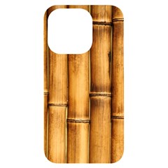 Brown Bamboo Texture  Iphone 14 Pro Black Uv Print Case by nateshop