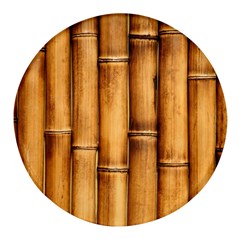 Brown Bamboo Texture  Round Glass Fridge Magnet (4 Pack) by nateshop