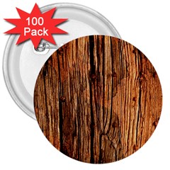 Brown Wooden Texture 3  Buttons (100 Pack)  by nateshop