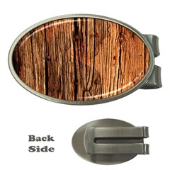 Brown Wooden Texture Money Clips (oval)  by nateshop