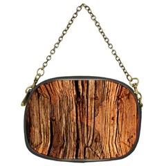 Brown Wooden Texture Chain Purse (two Sides) by nateshop