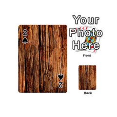 Brown Wooden Texture Playing Cards 54 Designs (mini) by nateshop