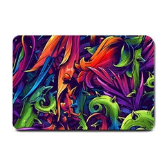 Colorful Floral Patterns, Abstract Floral Background Small Doormat by nateshop