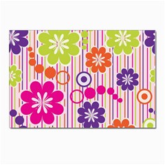 Colorful Flowers Pattern Floral Patterns Postcards 5  X 7  (pkg Of 10) by nateshop