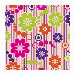 Colorful Flowers Pattern Floral Patterns Medium Glasses Cloth by nateshop