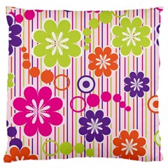 Colorful Flowers Pattern Floral Patterns Large Cushion Case (one Side) by nateshop