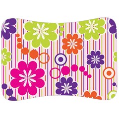 Colorful Flowers Pattern Floral Patterns Velour Seat Head Rest Cushion by nateshop