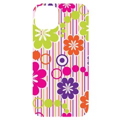 Colorful Flowers Pattern Floral Patterns Iphone 14 Plus Black Uv Print Case by nateshop