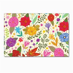 Colorful Flowers Pattern, Abstract Patterns, Floral Patterns Postcards 5  X 7  (pkg Of 10)