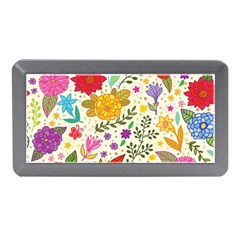 Colorful Flowers Pattern, Abstract Patterns, Floral Patterns Memory Card Reader (mini) by nateshop