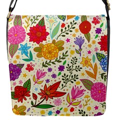 Colorful Flowers Pattern, Abstract Patterns, Floral Patterns Flap Closure Messenger Bag (s) by nateshop